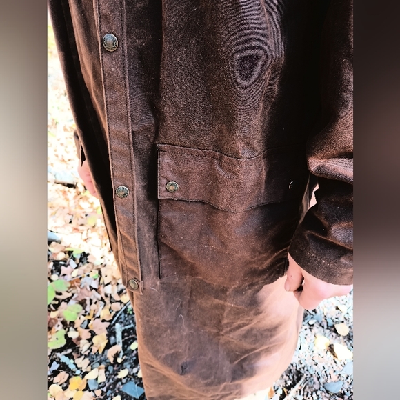 Original Australian Drover Coat Cotton Oilskin - Picture 4 of 8